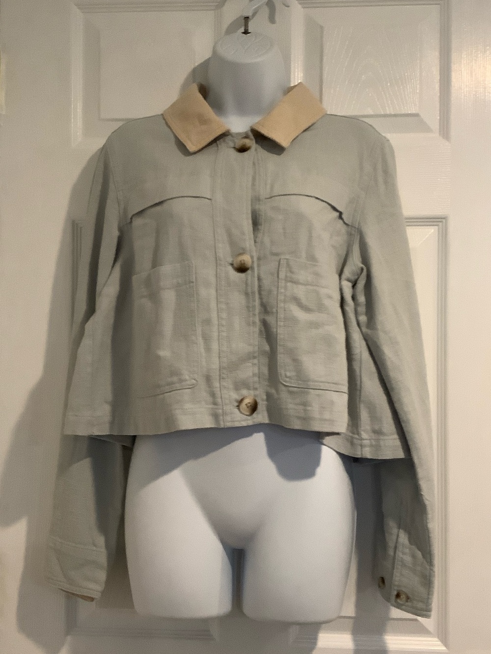 NWT BLANKNYC Linen Blend Bluecombo Neutral Fall BTC “Shopping Spree Jacket” M